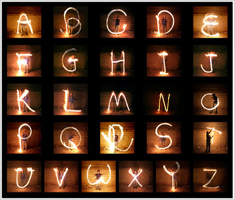 Creative Design on The Alphabet In Light Writing   Found On Nir Tober   S Flickr Page