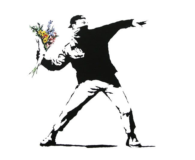 Banksy flower chucker