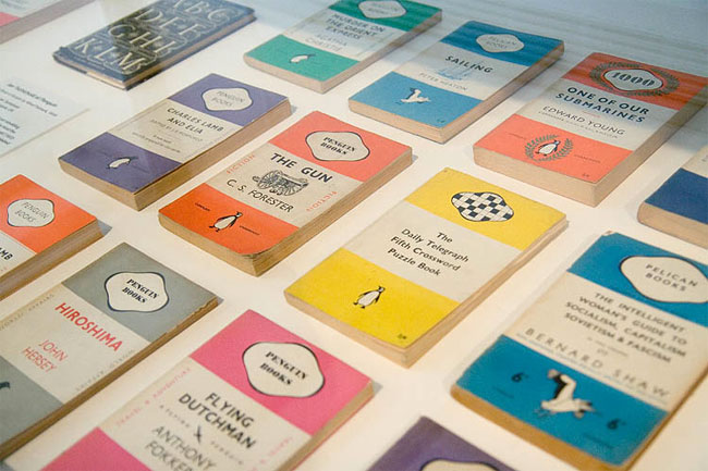 Penguin book covers stripes