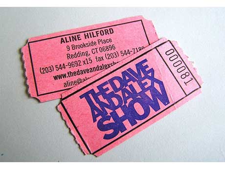Dave and Alex Show business card