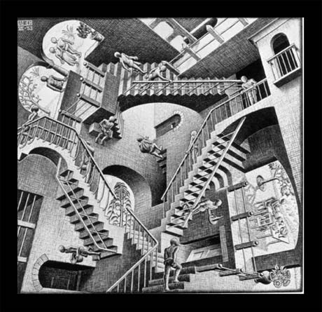 Escher-relativity - vtipný obrázok - Kalerab.sk