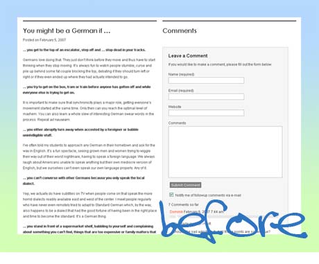Old comment layout
