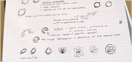 Ecometrica logo design sketches
