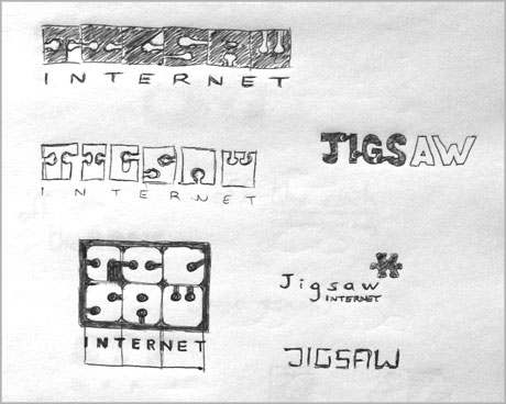 company logo design ideas. Jigsaw logo design sketches