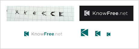 KnowFree logo design reversed