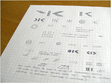 Komplett Fitness logo sketches