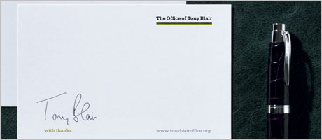 Tony Blair stationery design