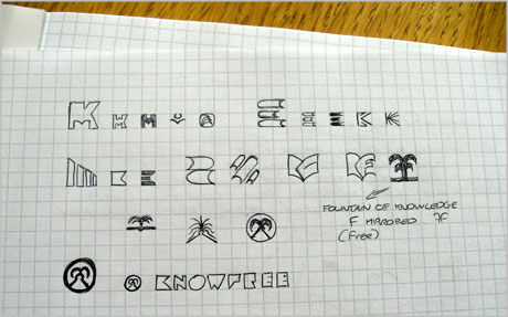 knowfree logo design sketch