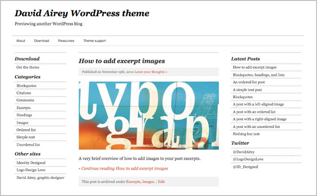 David Airey WordPress theme