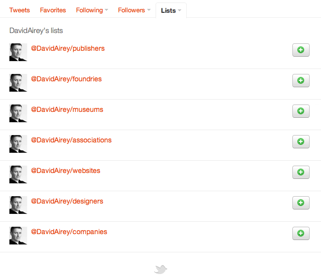 Twitter lists @DavidAirey