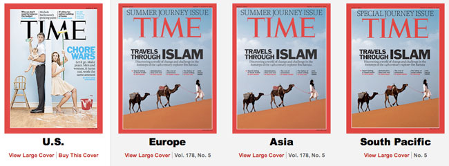 TIME magazine covers US vs rest of the world