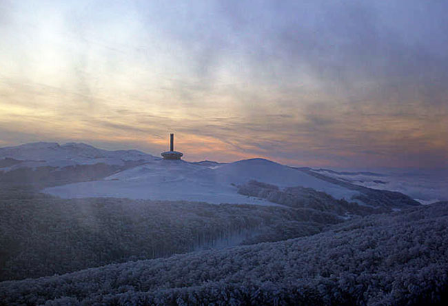 Buzludzha monument from the air