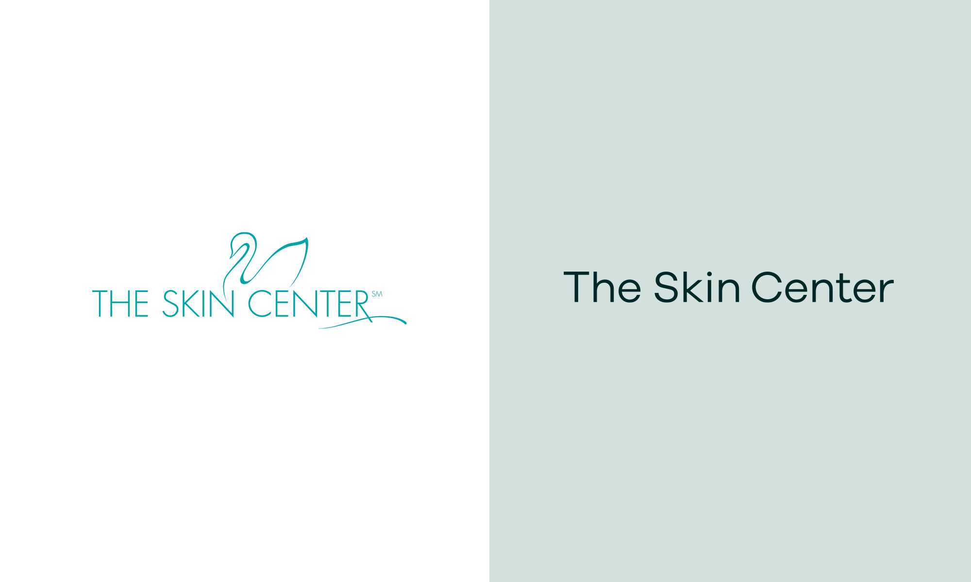 The Skin Center logo before after