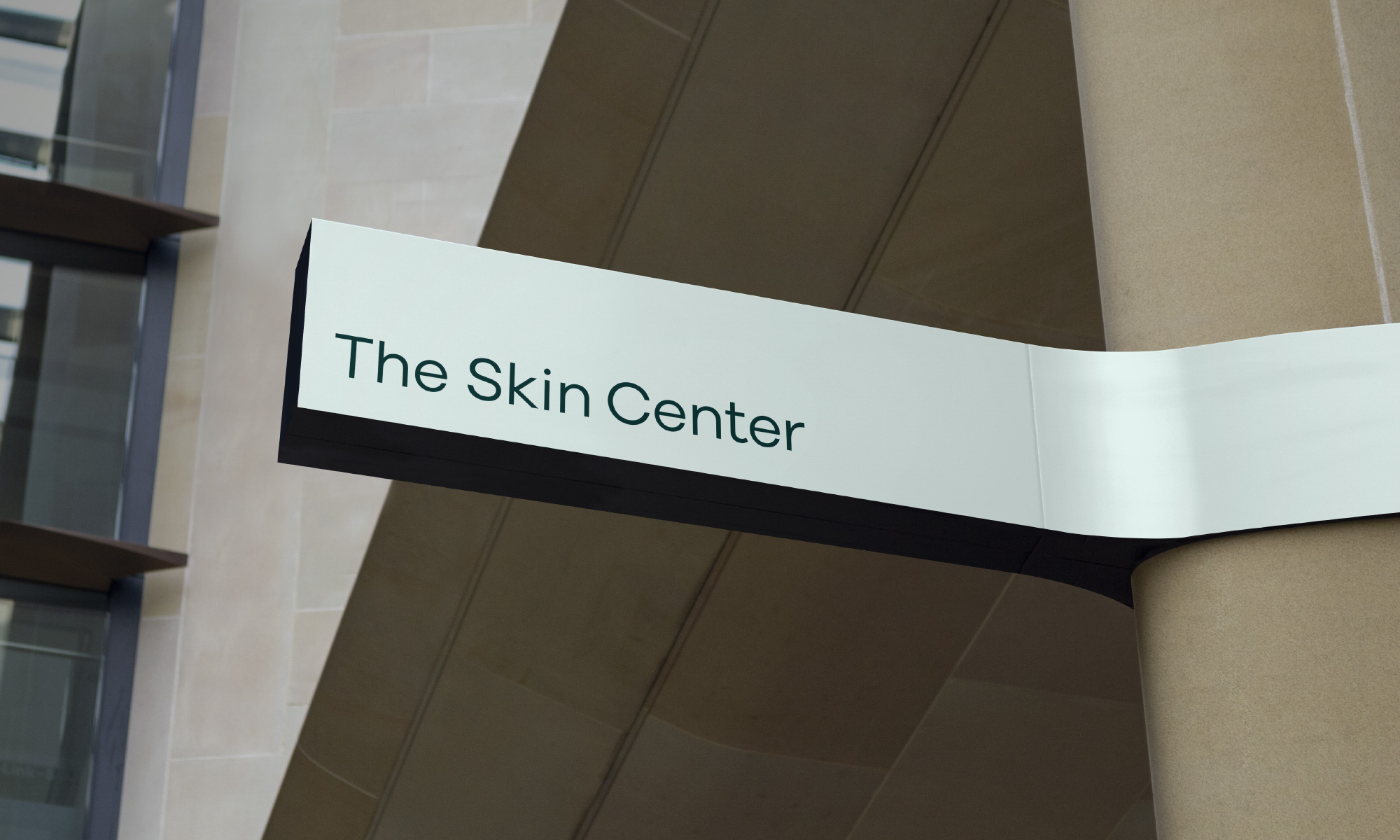 The Skin Center logo signage
