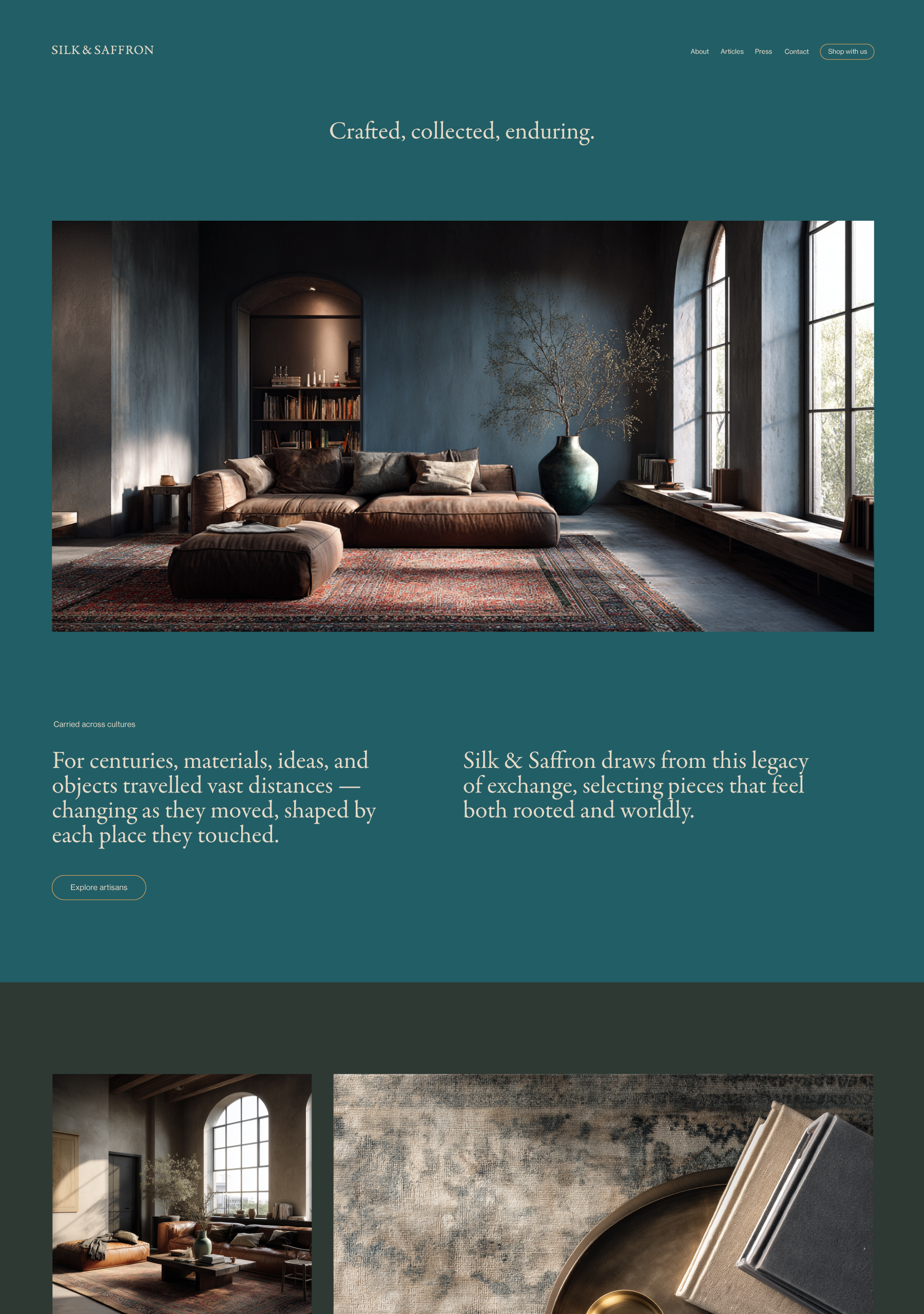 Silk & Saffron homepage Silk & Saffron homepage
